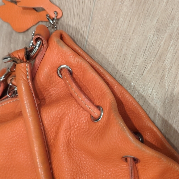 Roots Orange Leather Bucket Bag - Picture 10 of 11